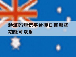 验证码短信平台接口有哪些功能可以用