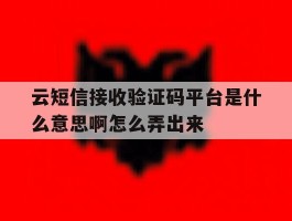 包含云短信接收验证码平台是什么意思啊怎么弄出来的词条