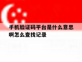 手机验证码平台是什么意思啊怎么查找记录