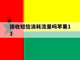 接收短信消耗流量吗苹果13