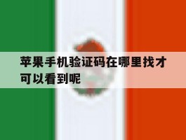 苹果手机验证码在哪里找才可以看到呢