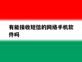 有能接收短信的网络手机软件吗