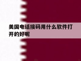 美国电话接码用什么软件打开的好呢