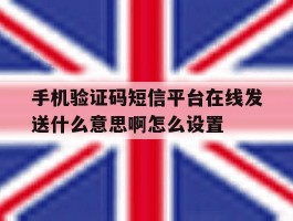 关于手机验证码短信平台在线发送什么意思啊怎么设置的信息