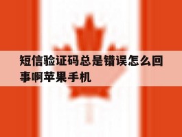 短信验证码总是错误怎么回事啊苹果手机的简单介绍