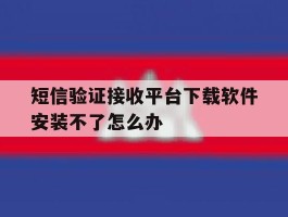 短信验证接收平台下载软件安装不了怎么办