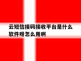 关于云短信接码接收平台是什么软件呀怎么用啊的信息