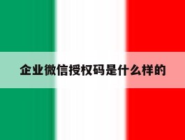 企业微信授权码是什么样的