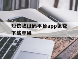 短信验证码平台app免费下载苹果