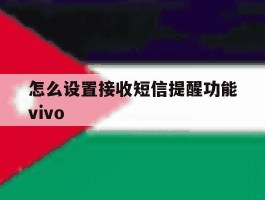 怎么设置接收短信提醒功能vivo