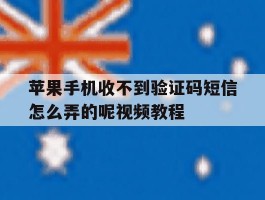 关于苹果手机收不到验证码短信怎么弄的呢视频教程的信息