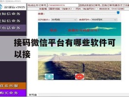 接码微信平台有哪些软件可以接