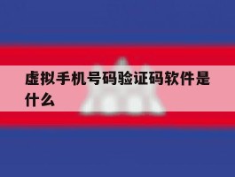 虚拟手机号码验证码软件是什么