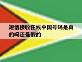 短信接收在线中国号码是真的吗还是假的