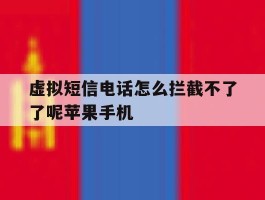 虚拟短信电话怎么拦截不了了呢苹果手机的简单介绍