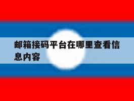 邮箱接码平台在哪里查看信息内容