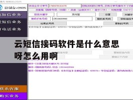 云短信接码软件是什么意思呀怎么用啊的简单介绍