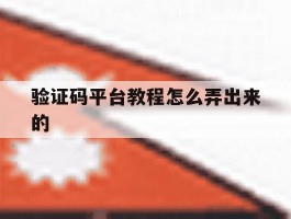 验证码平台教程怎么弄出来的