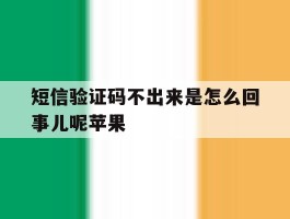 短信验证码不出来是怎么回事儿呢苹果