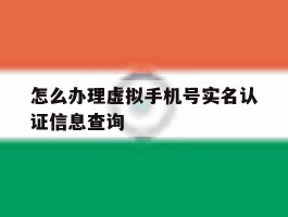 怎么办理虚拟手机号实名认证信息查询