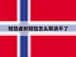 短信虚拟短信怎么取消不了