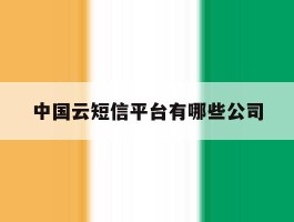 中国云短信平台有哪些公司的简单介绍