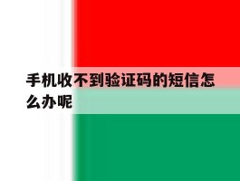 手机收不到验证码的短信怎么办呢