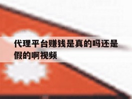 代理平台赚钱是真的吗还是假的啊视频