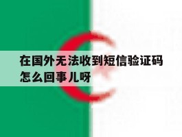 关于在国外无法收到短信验证码怎么回事儿呀的信息