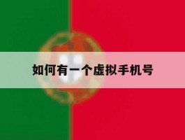 如何有一个虚拟手机号