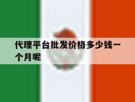 代理平台批发价格多少钱一个月呢
