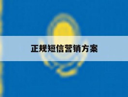 正规短信营销方案