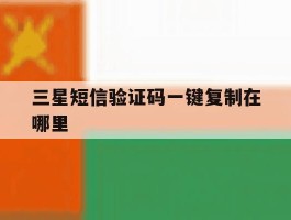 三星短信验证码一键复制在哪里