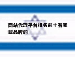 关于网站代理平台排名前十有哪些品牌的的信息