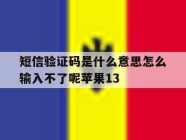 关于短信验证码是什么意思怎么输入不了呢苹果13的信息