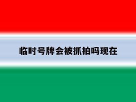 临时号牌会被抓拍吗现在