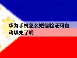 华为手机怎么短信验证码自动填充了呢的简单介绍