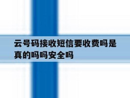 云号码接收短信要收费吗是真的吗吗安全吗的简单介绍