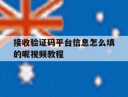 接收验证码平台信息怎么填的呢视频教程