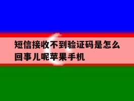 短信接收不到验证码是怎么回事儿呢苹果手机