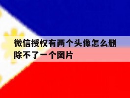 微信授权有两个头像怎么删除不了一个图片