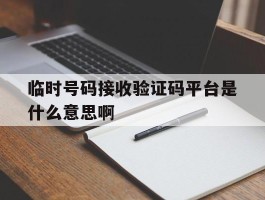 临时号码接收验证码平台是什么意思啊