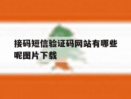 关于接码短信验证码网站有哪些呢图片下载的信息