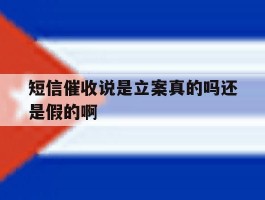 短信催收说是立案真的吗还是假的啊
