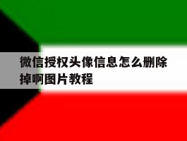 微信授权头像信息怎么删除掉啊图片教程的简单介绍