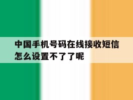 中国手机号码在线接收短信怎么设置不了了呢的简单介绍