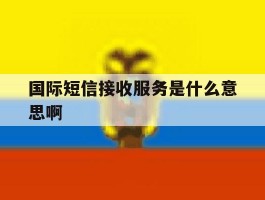 国际短信接收服务是什么意思啊