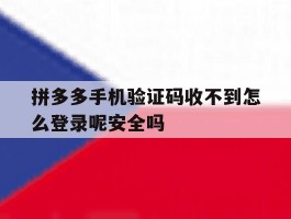 拼多多手机验证码收不到怎么登录呢安全吗的简单介绍