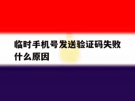 临时手机号发送验证码失败什么原因