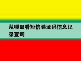 从哪里看短信验证码信息记录查询